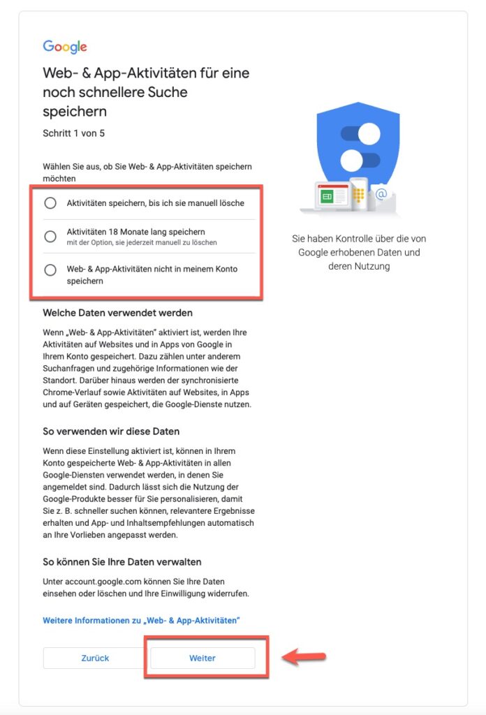 Schritt 9: Gmail Konto erstellen